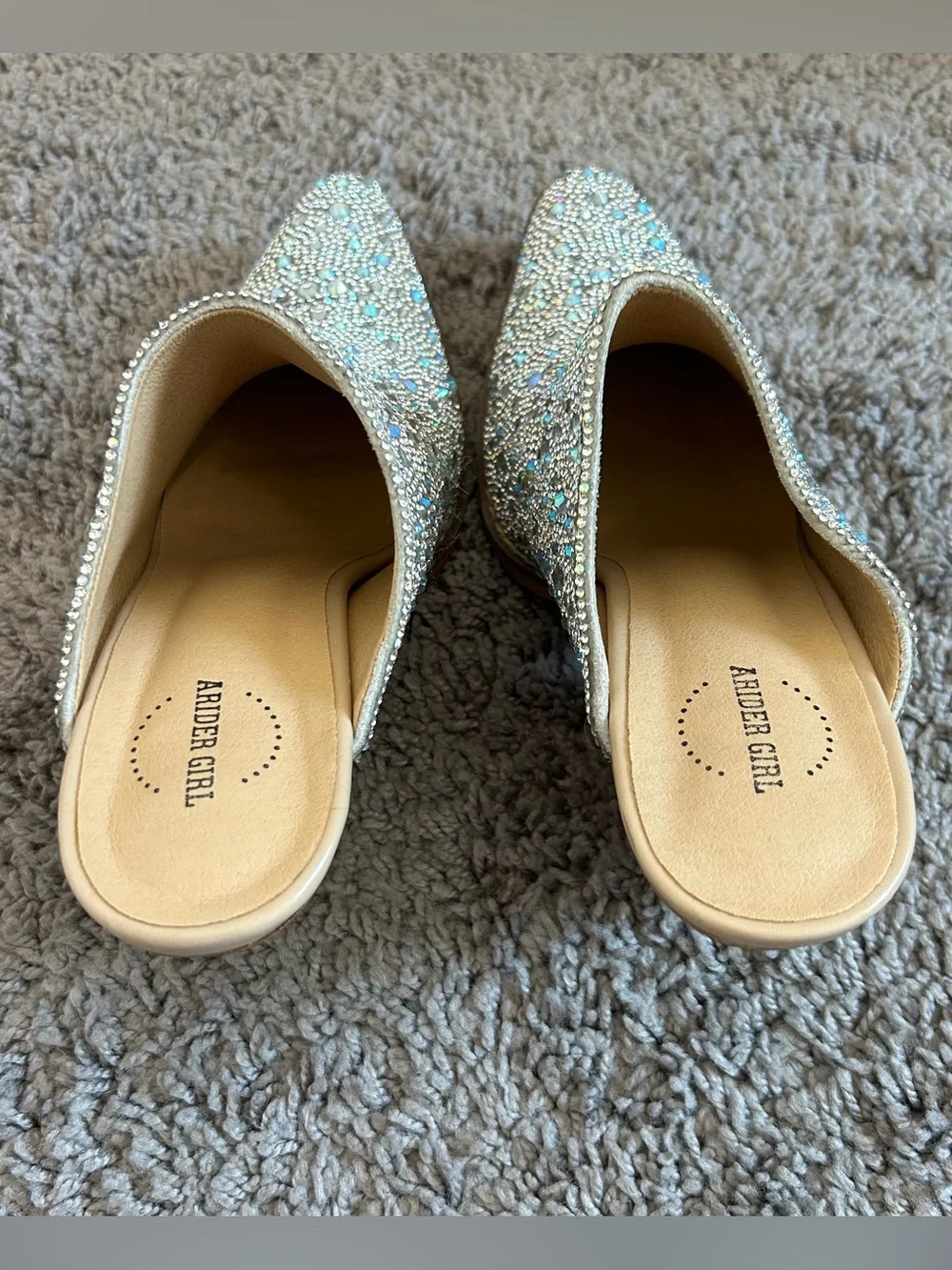Arider Girl Crystal Embellished Mule Heels NWT - Picture 4 of 4